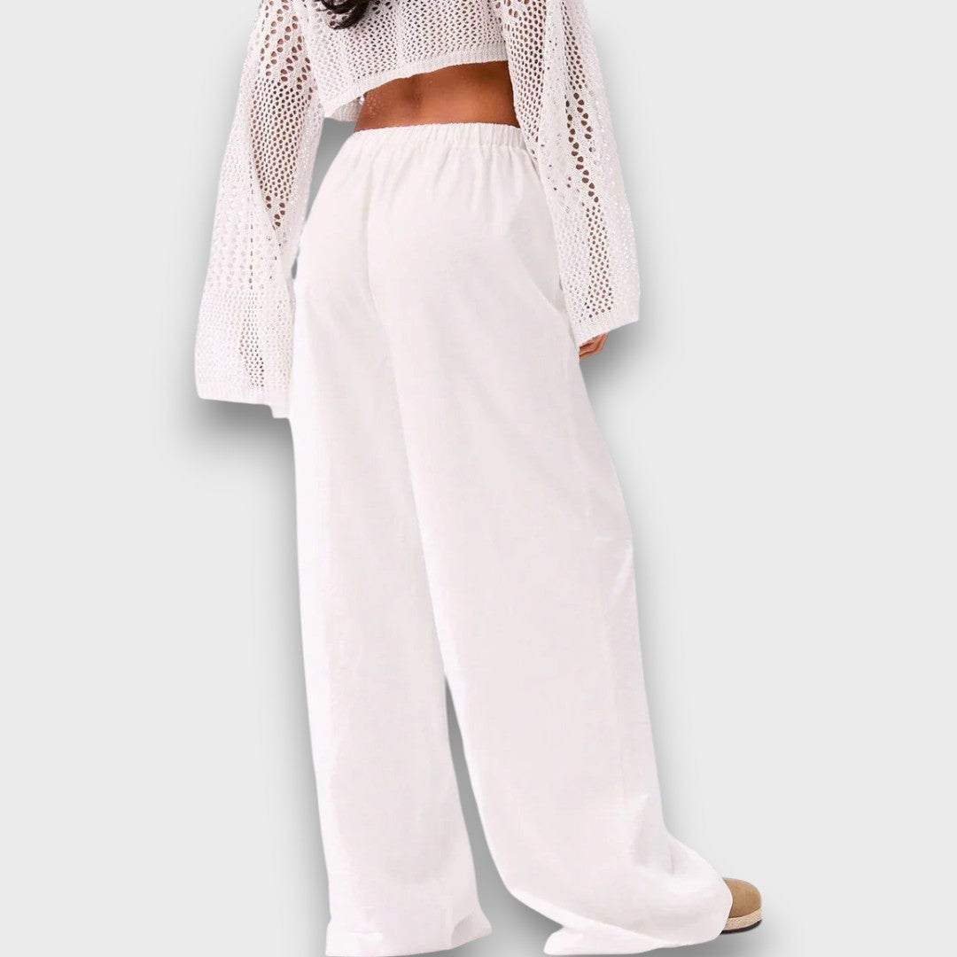 Aerine – Fließende Hose mit hoher Taille