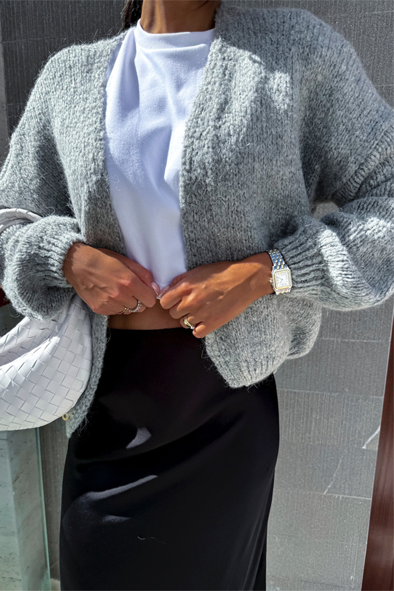 Heidi-Mode | Casual Einfarbig Patchwork V-Ausschnitt Oberbekleidung- 4 Farben