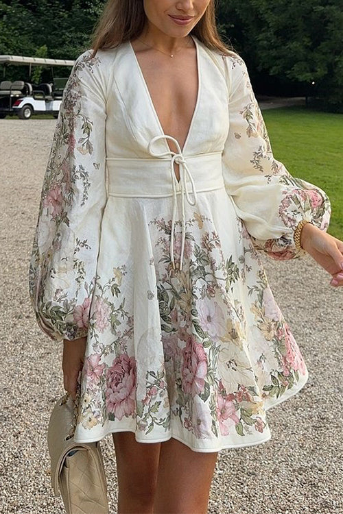 Heidi-Mode | Floral Print A-Linie Mini Kleid
