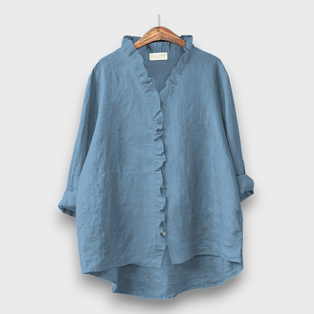 Jagina – Lockere Bluse mit Volantkante