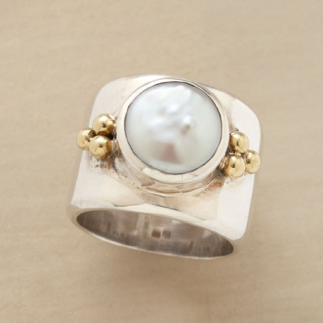 Vintage Perle Mondstein Ring