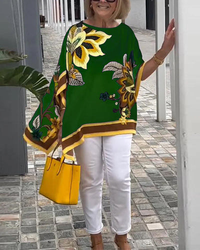 Bedruckte Lässige Weite Bluse