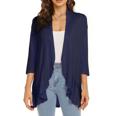 SEVDA - LEICHTER CARDIGAN MIT DREIVIERTELÄRMELN