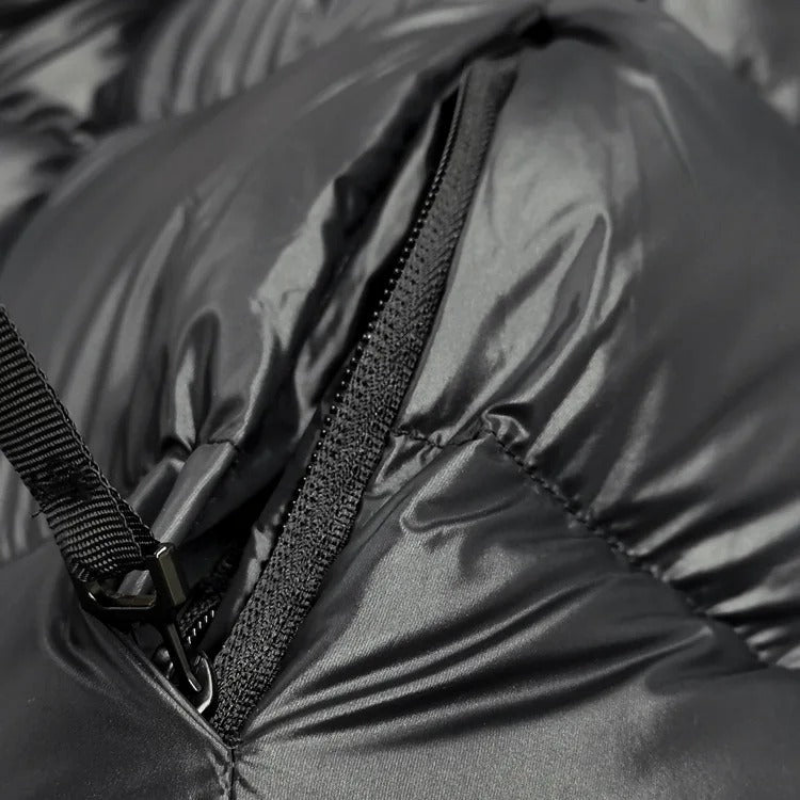 Winterjacke Damen Daunen Lang | Gefütterte Jacke Mit Kapuze und Reißverschluss