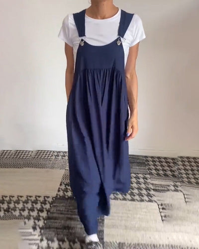 Heidi-Mode | Kleid Lässig Einfarbig Hosenträger