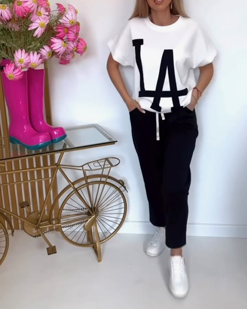 Setze Casual Letter Print Sports