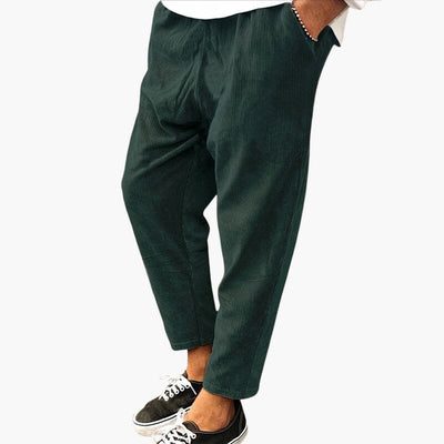 Herren Sommerhose aus Polyester mit Gummibund und Cordstruktur