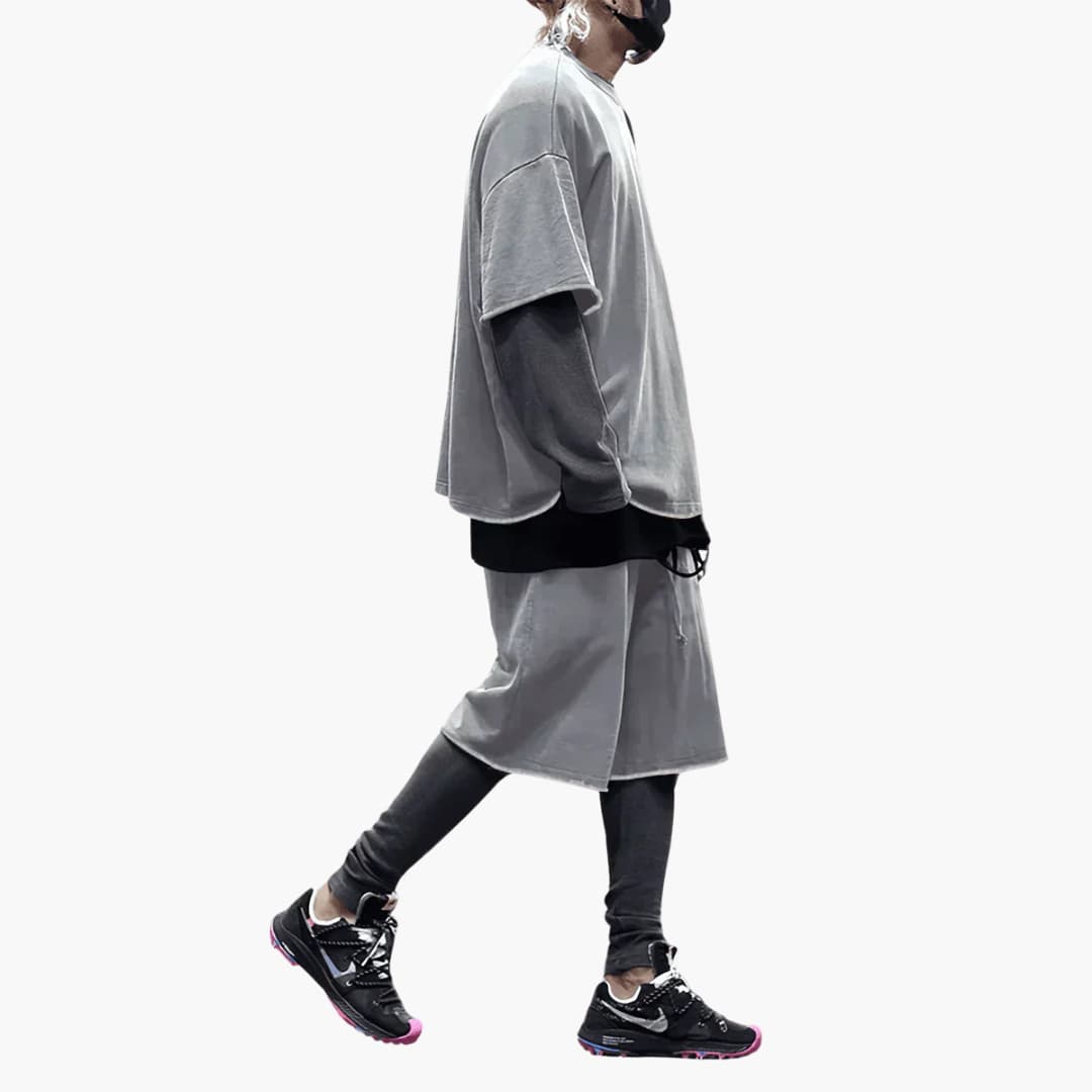 Herren Sommer Zweiteiler mit Kordelshorts und Oversize Shirt