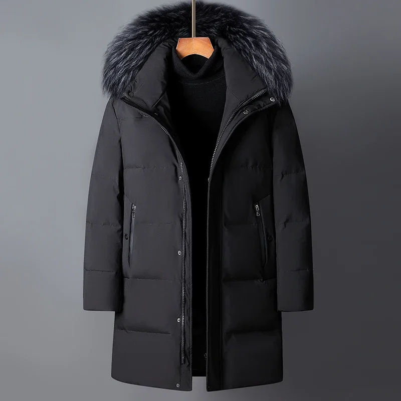 Winterjacke mit Fellimitat-Kapuze für Männer