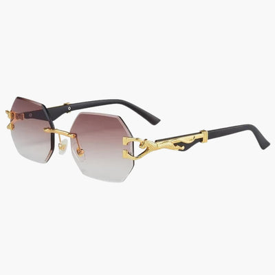 Damen Sonnenbrille mit UV400 Schutz und geometrischen Gläsern