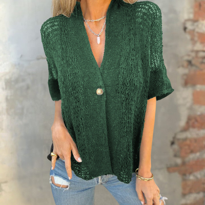 ADELHEID - TOP AUS STRICK MIT KURZEN ÄRMELN