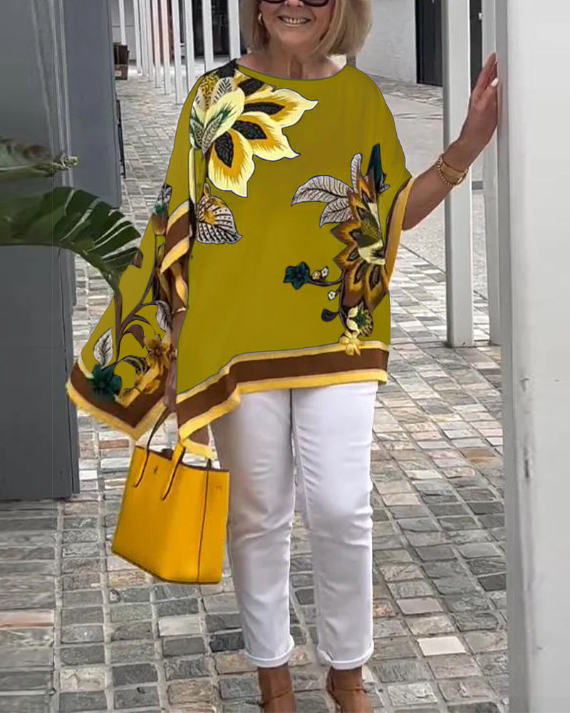 Bedruckte Lässige Weite Bluse