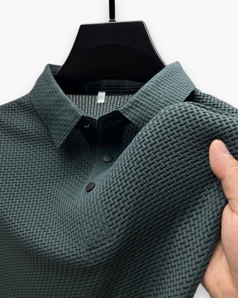 Herren Modernes Strukturiertes Polohemd | Atmungsaktiv