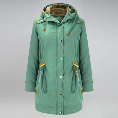 Lange Fluffige Parka-Winterjacke für Frauen