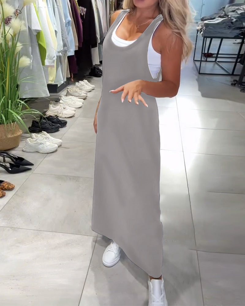 Kleid Schlankmachend Träger Casual