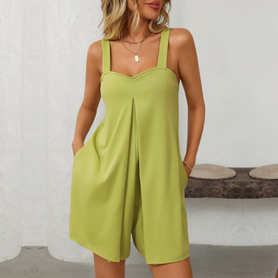 ASYA - KURZER JUMPSUIT MIT BREITEN TRÄGERN