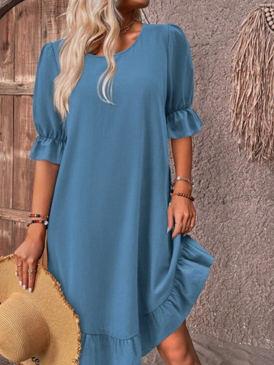 DESIREE | ELEGANTES KLEID MIT VOLANTS