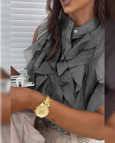 Tank Top Designer Ruffle Ärmellos