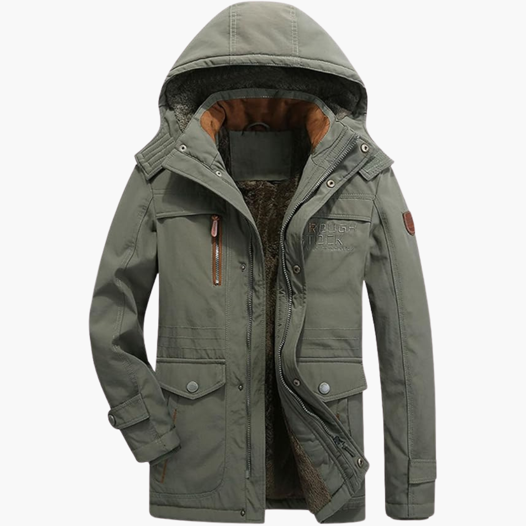 Herren Winterparka mit Kapuze und warmer Fütterung