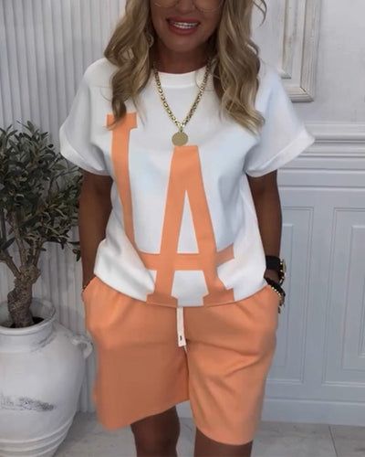 Anzug Lässiger Sport-Buchstabendruck