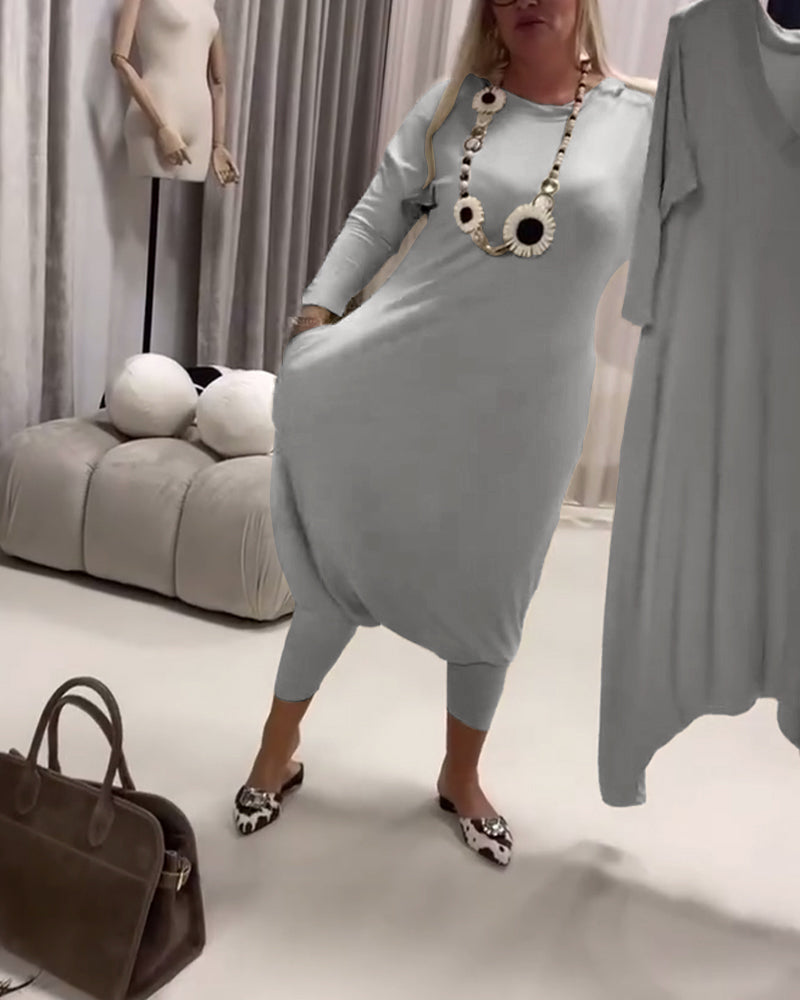 Overall einfarbig langärmelig lässig