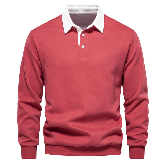Pullover Herren Langarm Polo | Klassischer Kragen