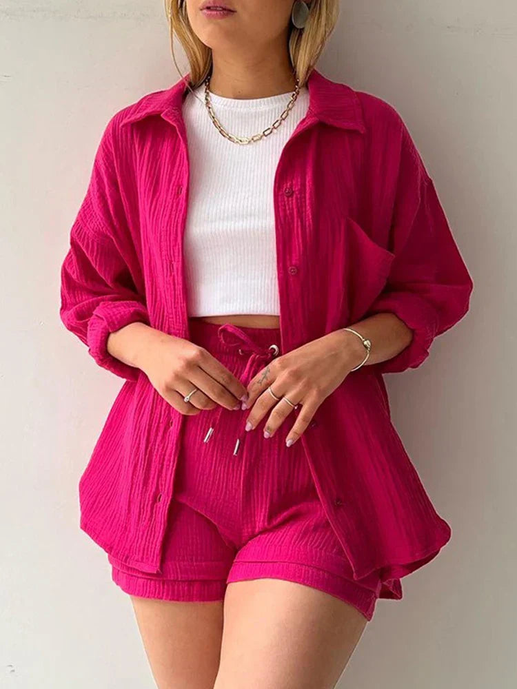 Silvia™ - Damen Baumwolle Zweiteiler