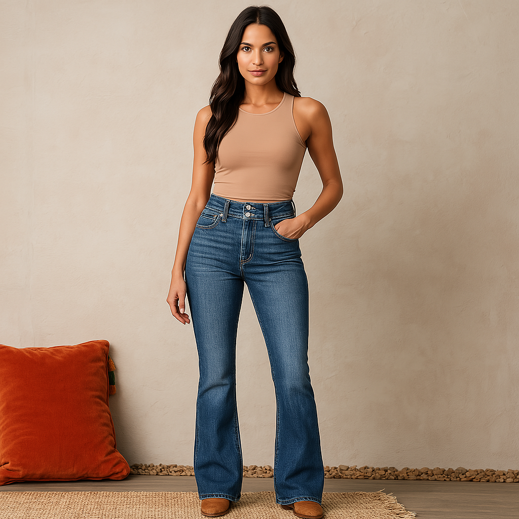 SIBEL - HOCHGESCHNITTENE SCHLAGJEANS