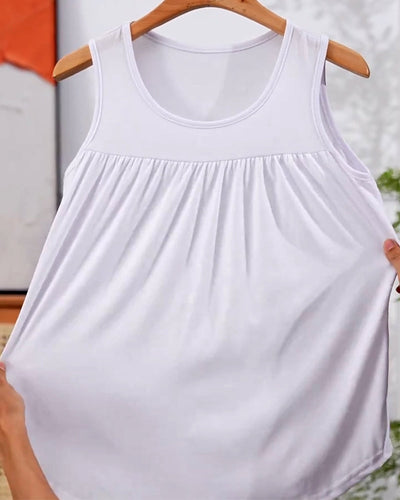 Dreiteiliges Set Ärmellose Plissierte Weite Weste