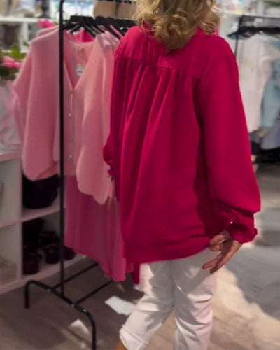 Bluse V-Ausschnitt Pullover Locker Lässig