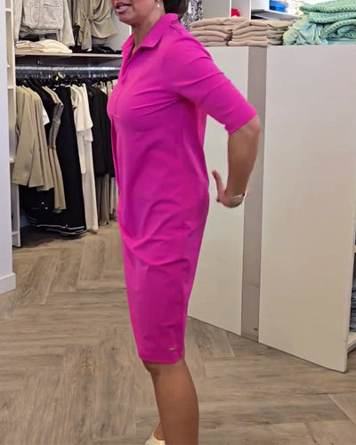 Kleid mit Reverskragen Lässig Unifarben