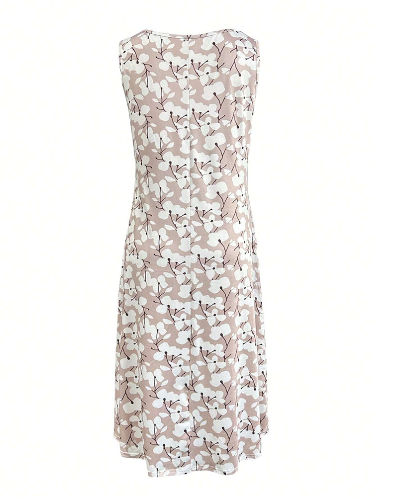 Kleid Ärmellos Blumenmuster