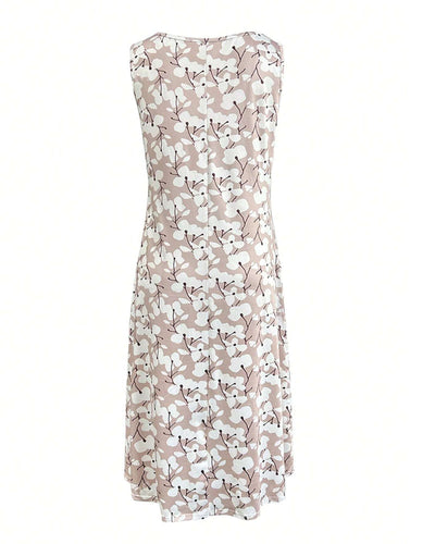 Kleid Ärmellos Blumenmuster