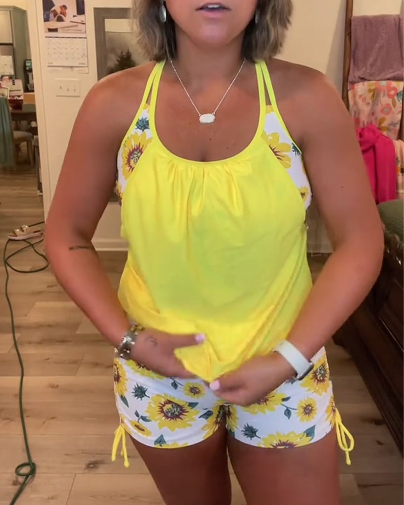 Badeanzug Ärmellose Weste Druck