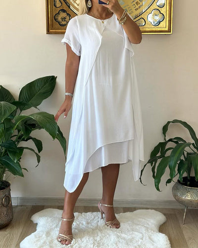 Kleid Fake zweiteilig doppellagig locker kurzärmlig