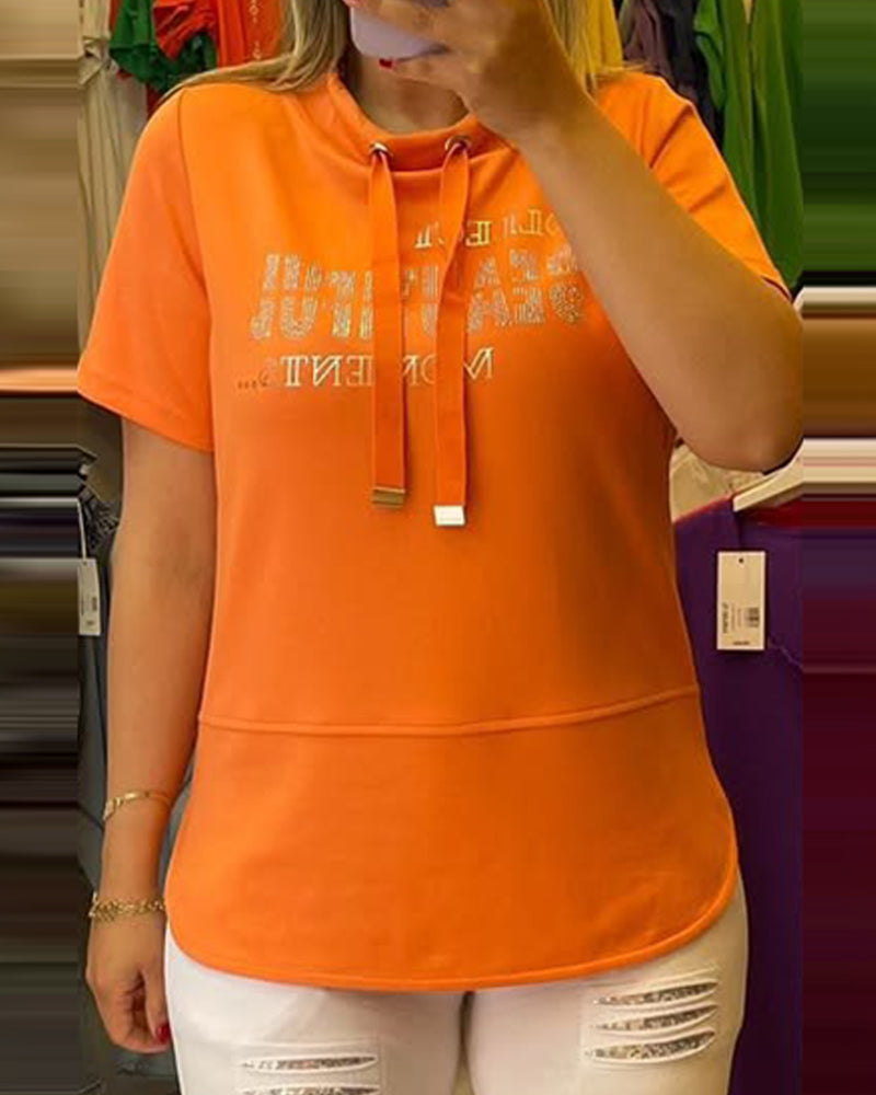 Kurzarm-T-Shirt mit Kordelzug