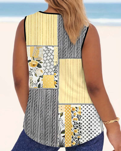 Tanktop Mit U-förmigem Halsausschnitt und Blumenprint