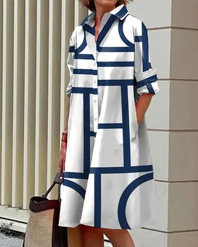 Heidi-Mode | Kleid mit Taschen und Geometrischem Druck