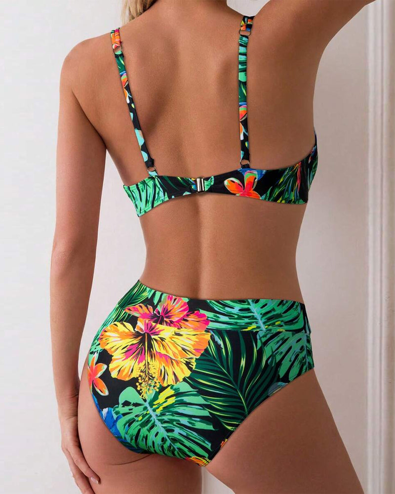 Bikini sexy bedruckter Push-Up BH Dreieck