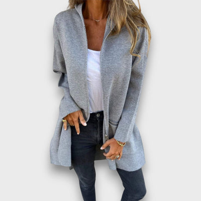 Junira – Langer Cardigan mit Reißverschluss