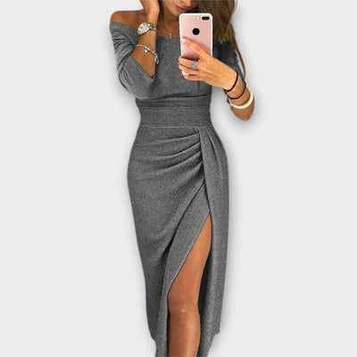 HATICE - KLEID MIDI ENG MIT SEITLICHEM SCHLITZ