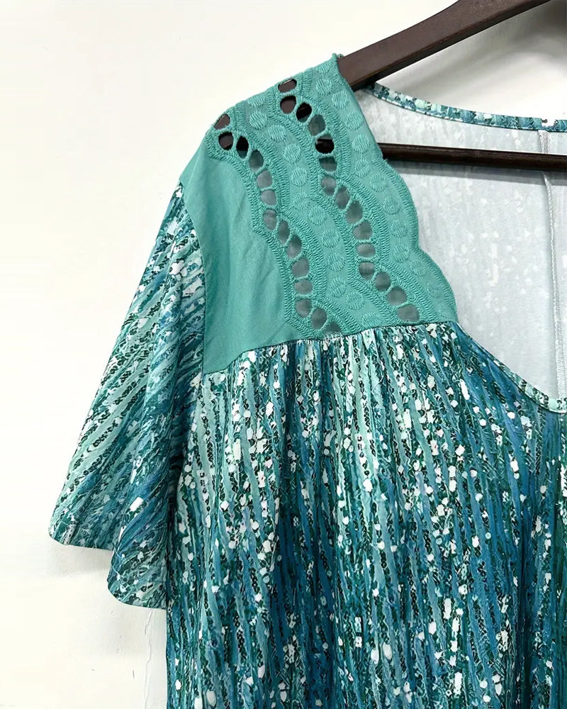 Bluse Kurzärmlig Schnürstich