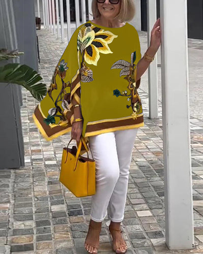 Bedruckte Lässige Weite Bluse