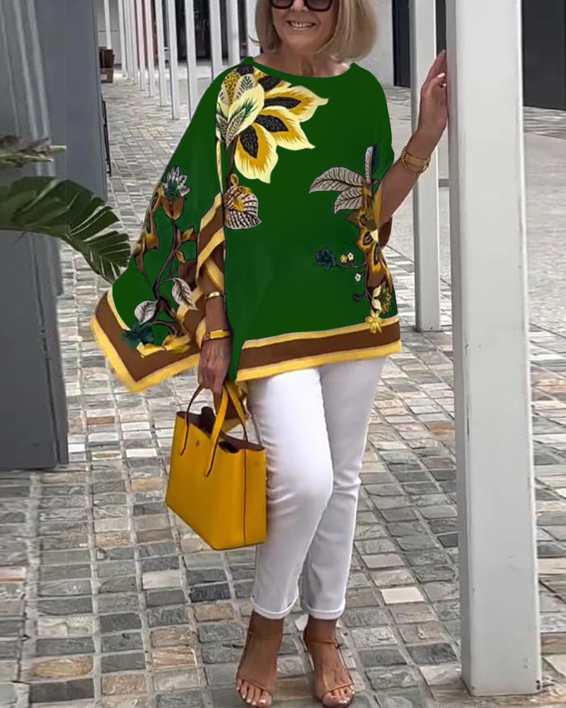 Bedruckte Lässige Weite Bluse