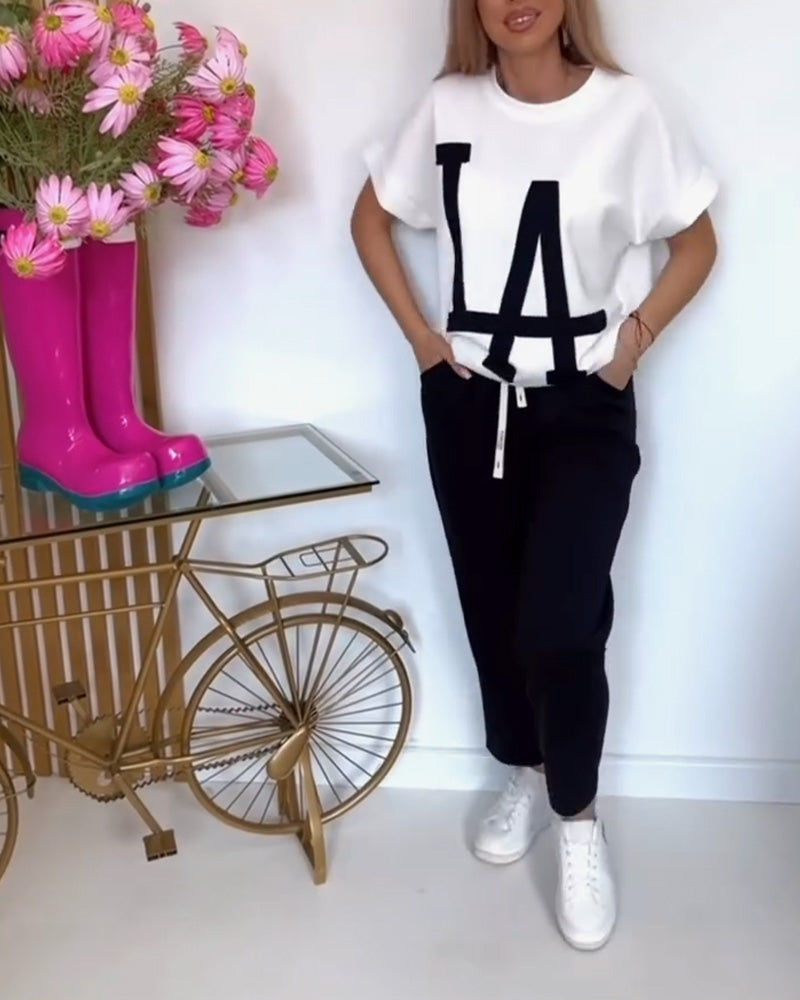 Setze Casual Letter Print Sports