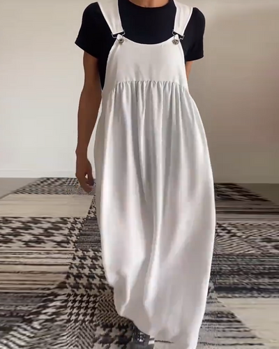 Heidi-Mode | Kleid Lässig Einfarbig Hosenträger