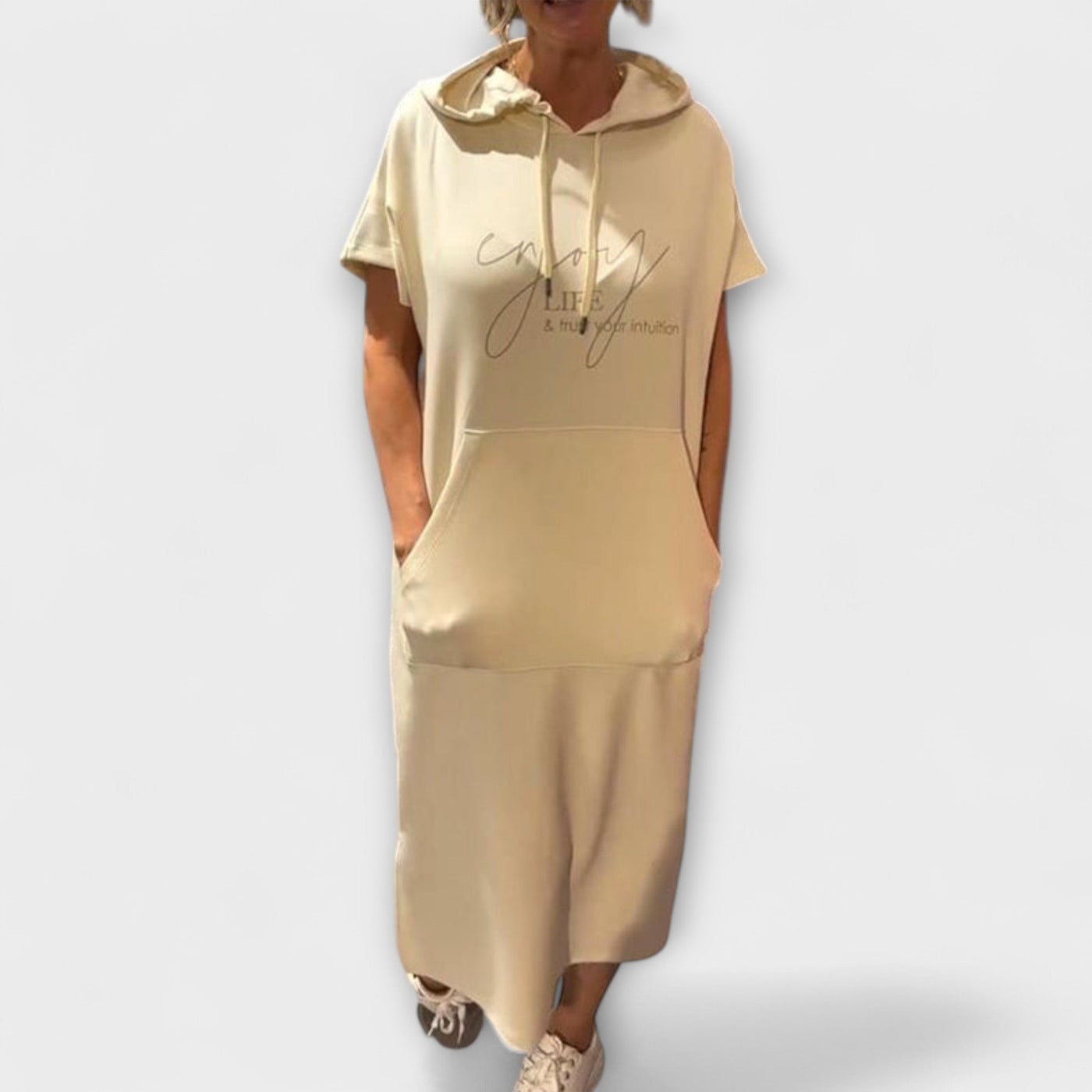 Daiselle – Lässiges Kapuzenkleid mit Taschen