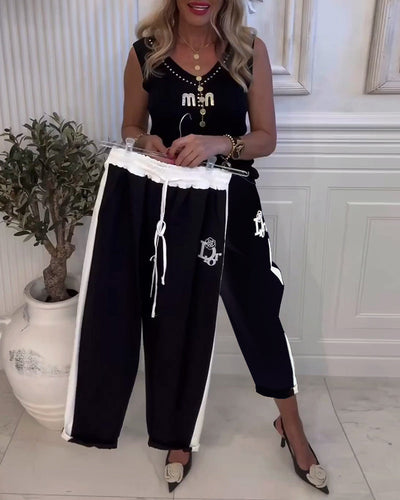 Hose lässig Slim Fit elastischer Kordelzug