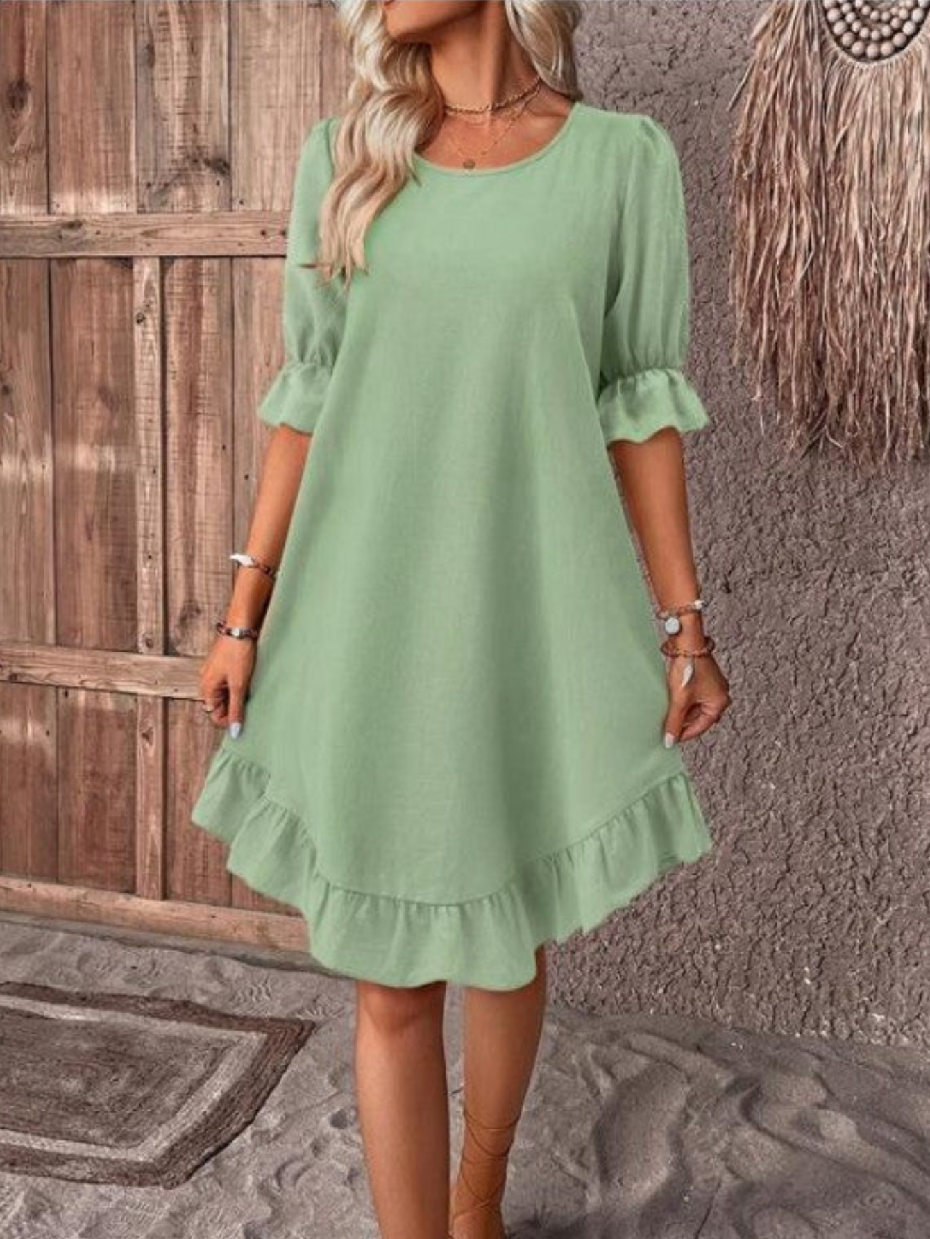 DESIREE | ELEGANTES KLEID MIT VOLANTS