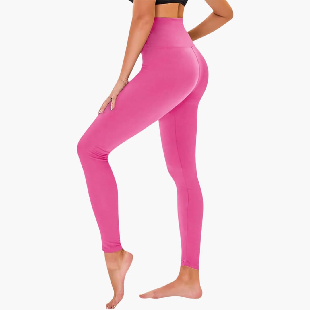 Damen Leggings mit Leopardenmuster und hohem Bund aus Stretchmaterial